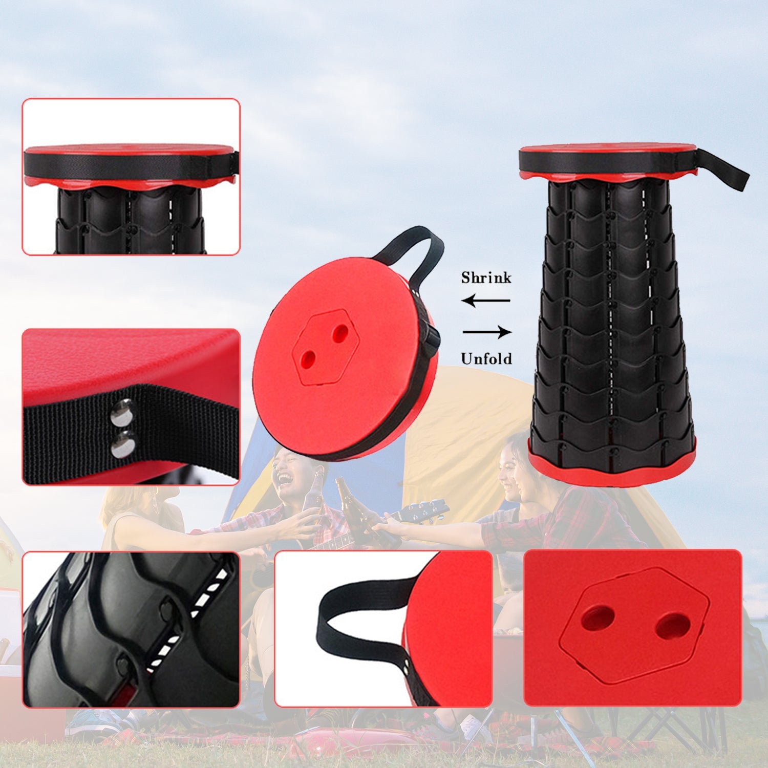 0177 Retractable Folding Stools Portable Lightweight for Indoor and Outdoor Travel, Fishing, Camping, Garden Use DeoDap 0177 Retractable Folding Stools Portable Lightweight for Indoor and Outdoor Travel, Fishing, Camping, Garden Use DeoDap